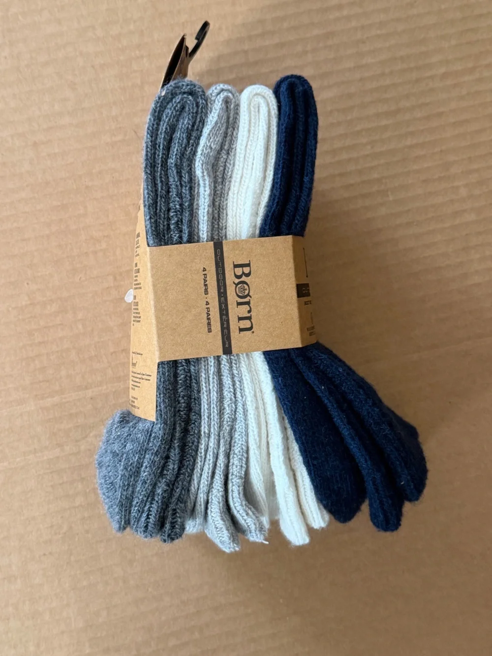 Born Outdoor Women’s Textured Crew Boot Socks  4 Pairs | For Shoe Size 4-10